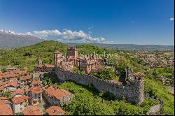 Historic castle at the foot of the Alps