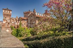 Historic castle at the foot of the Alps