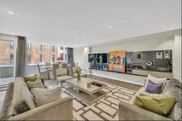 Modern apartment with private outdoor balcony in portered Marylebone residence