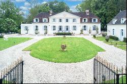 Burgundy. Magnificent Louis XVI château, park and ponds