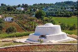 Bright lamia with trulli in the Itria Valley