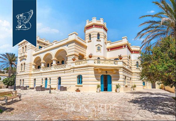 Late 19th-century noble villa with panoramic terraces over the sea for sale in the heart o