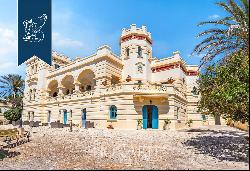 Late 19th-century noble villa with panoramic terraces over the sea for sale in the heart o