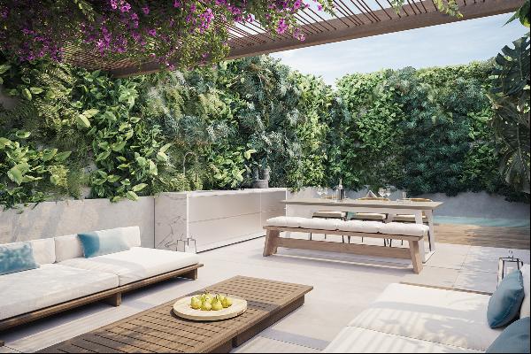 Newly built townhouse with garden and pool in central Poble Nou