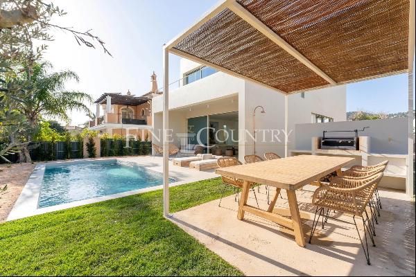 Santa Barbara de Nexe: Contemporary 3-bedroom villa with private pool and sea views