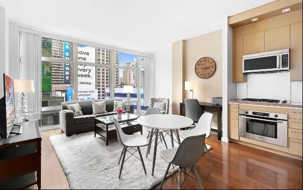 <p>New! Bright furnished corner 1-bed + terrace in prime midtown at 1600 Broadway, Apartme