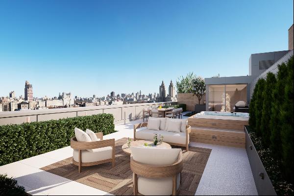 This pinnacle five-bedroom, five-and-a-half-bathroom, Penthouse home atop 212 West 72nd