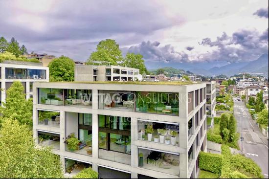 Modern penthouse apartment for sale in Lugano-Breganzona