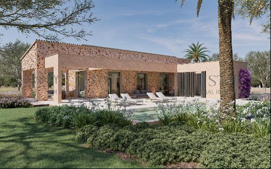 Modern new build natural stone finca near Santanyi in the southeast of Mallorca