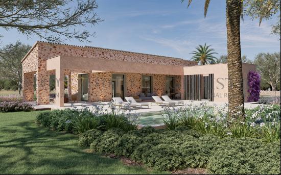 Modern new build natural stone finca near Santanyi in the southeast of Mallorca