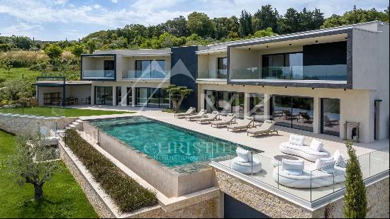 Cannes backcountry - New contemporary villa with panoramic sea view - 5 bedrooms