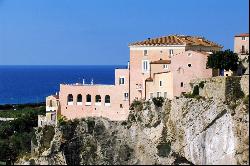 Historic palace overlooking the Tyrrhenian Sea in Southern Italy, Calabria