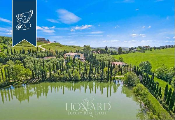 Prestigious farm with over 25 hectares of vineyards, olive trees, forests and a private la