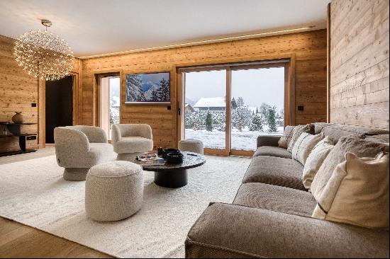 Vesna : New 105 sqm furnished flat connected to the centre of Megeve