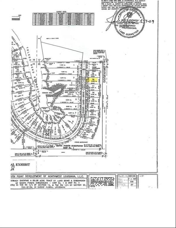 Lot 78 Clear Lake Drive, Many LA 71449