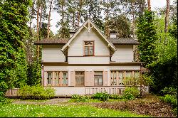 Cozy family house and wooden architecture in Jurmala, Latvia