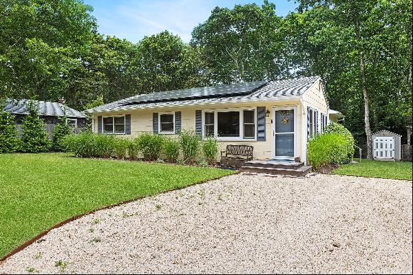 Located just outside Sag Harbor Village, this impeccably maintained ranch nestled on 0.20 