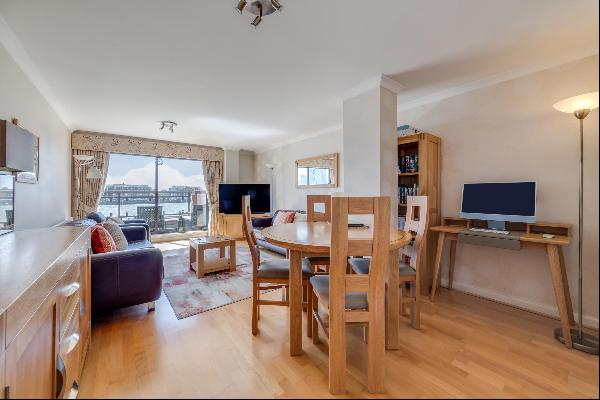 A two bedroom apartment in Free Trade Wharf, with River views.
