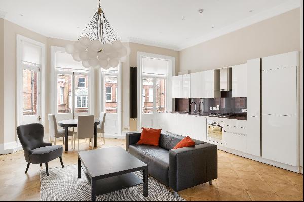 A first-floor south-facing, one bedroom apartment for sale in Brechin Place SW7