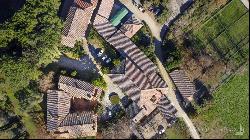 Chianti Classico vineyards with ancient hamlet, Siena - Tuscany