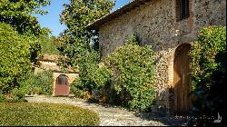 Chianti Classico vineyards with ancient hamlet, Siena - Tuscany