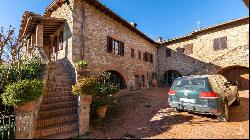 Chianti Classico vineyards with ancient hamlet, Siena - Tuscany