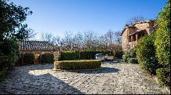 Chianti Classico vineyards with ancient hamlet, Siena - Tuscany