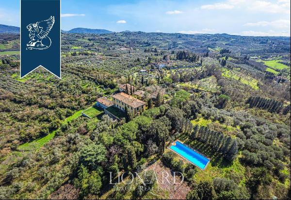 Masterpiece of art and history: historical villa with garens, forest and olive grove surro