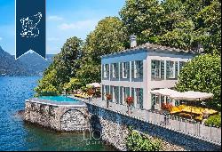 Wonderful waterfront villa by Lake Como with garden, infinity pool and dock with custom-ma