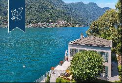 Wonderful waterfront villa by Lake Como with garden, infinity pool and dock with custom-ma