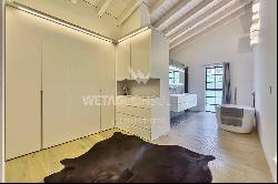 Charming, fully renovated old town house with partial views of Lake Lugano, in Lugano-Agn