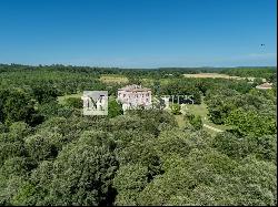 Enhanced fortified domaine featuring a secondary residence, a luxurious pool, and sprawli