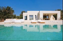 Design villa with infinity pool, secluded in olive grove