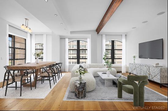 A stunning 3 bedroom, 2 bathroom in the beautiful 20 Henry building in Brooklyn Heights. C