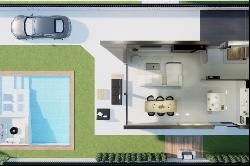 Newly built, efficient, ecological and healthy house with swimming pool.