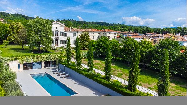 17th century restored villa with modern pool area