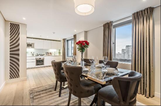 Attractive three-bedroom apartment available to rent in Merchant Square East, W2.