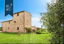 Agritourism with 4 Apartments, Garden with Pool and Olive grove for Sale in Pienza in the 