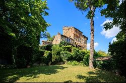 Medieval castle with pool, tennis court and tree house