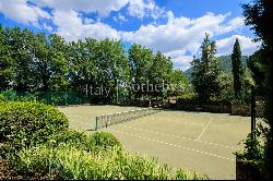 Medieval castle with pool, tennis court and tree house