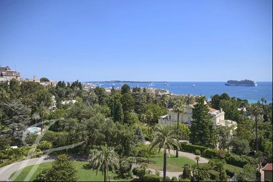 Cannes near beaches splendid top floor apartment panoramic sea view