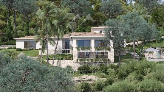 Rare - Cannes Californie - Construction project for a villa with swimming pool.