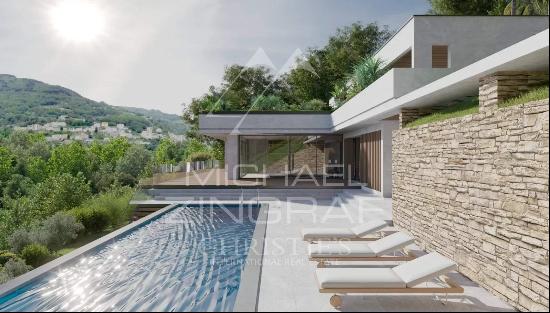 Rare - Cannes Californie - Construction project for a villa with swimming pool.