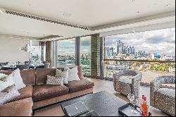 Luxury apartment set on the banks of the River Thames.