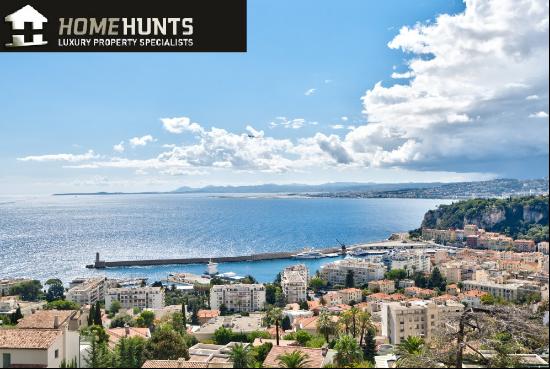 NICE MONT BORON - 2 BEDROOM APARTMENT OF 129 SQM FOR SALE - SUPERB SEA VIEW - LARGE TERRAC