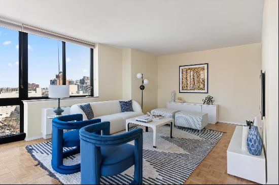 Perched high in the sky, Apt 20G is a 3 bedroom, 3 bath corner apartment that feels lik