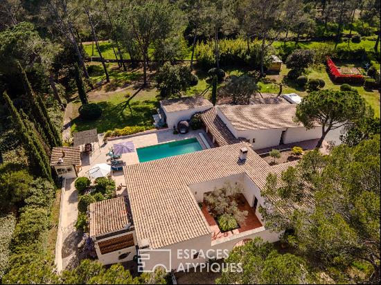 single-story villa with pool