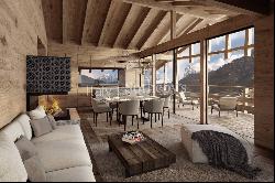 Modern chalet with panoramic view of the Dolomites