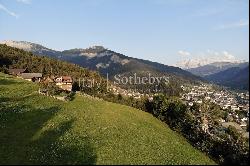 Modern chalet with panoramic view of the Dolomites