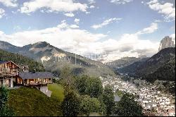 Modern chalet with panoramic view of the Dolomites